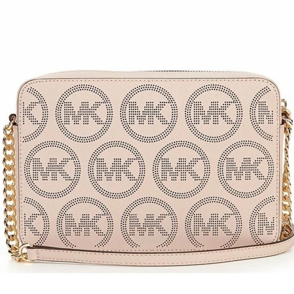 💕🔹️Michael Kors 🔹️Jet Set Large East West Crossbody Bag Soft Pink Monogram - Picture 2 of 7